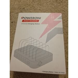 Poweroni 6 Port USB Charging Dock Station, Black PCS6-10b